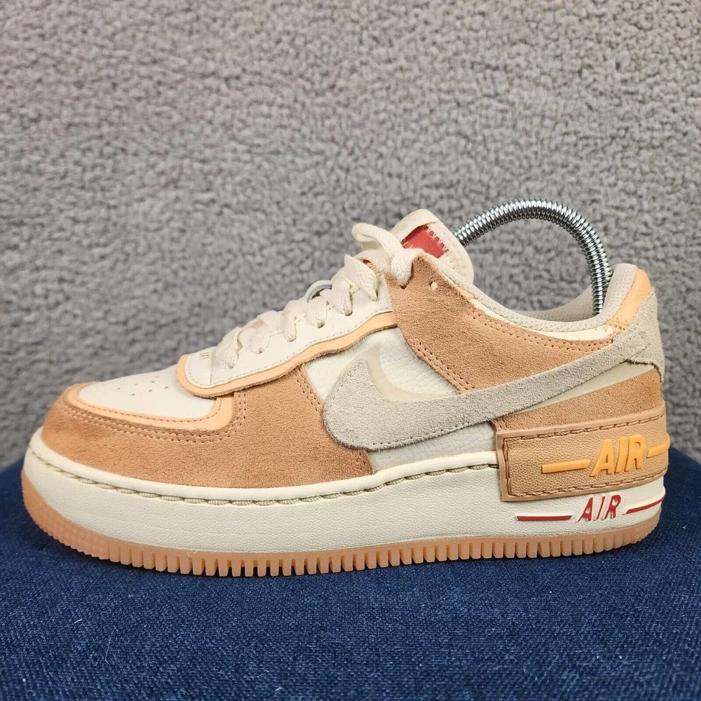 Nike Women9s Air Force 1 Shadow Sneakers in Peach & Cream